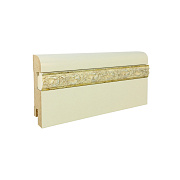 Плинтус CROWNWOOD МДФ R9 RAL + вставка фигурная 10х18 перламутр