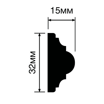Молдинг HI WOOD D32V1/ 32 х 15 х 2000