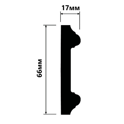 Молдинг HI WOOD WE66/ 66 х 17 х 2000