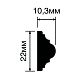 Молдинг HI WOOD D22V1/ 22 х 10.3 х 2000